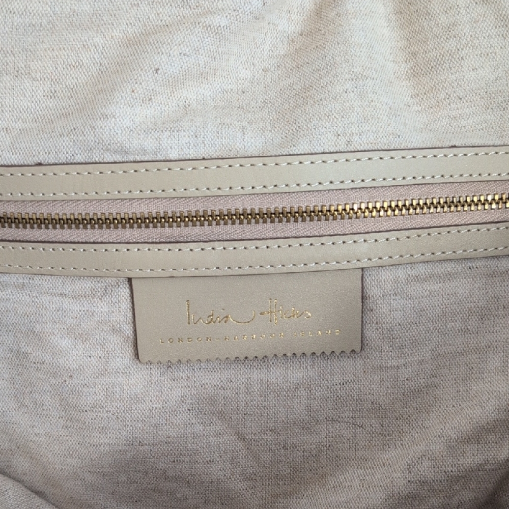 INDIA HICKS Retired "Fortune" Canvas Tote in Sleeping Leopard - Picture 5 of 11